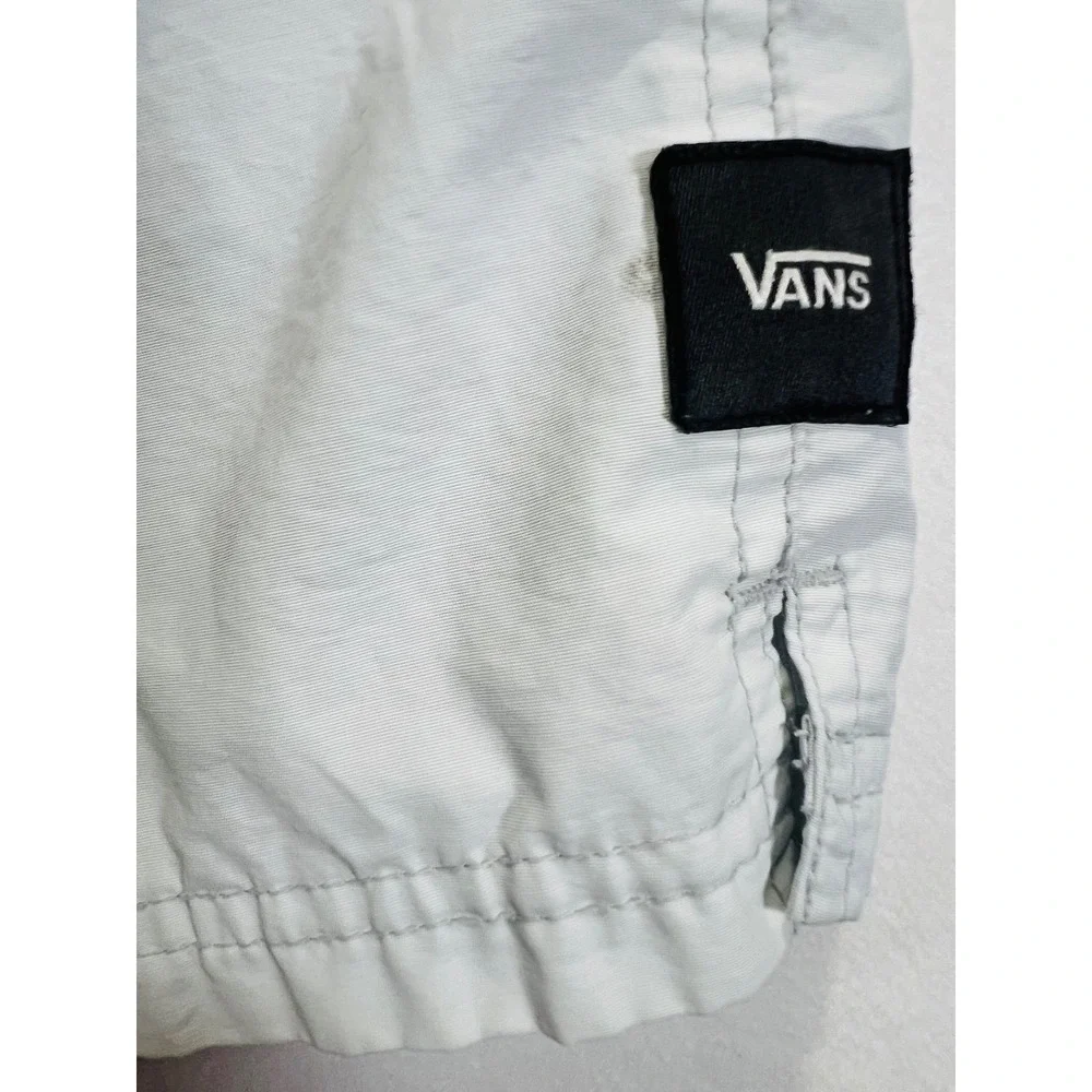Vans Primary Volley Shorts Mens M Gray Elastic Waist Skate FLAWED DRAWSTRING